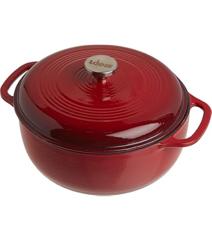 Amazon.com: Lodge EC6D43 Enameled Cast Iron Dutch Oven, 6-Quart